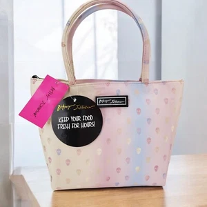 Betsey Johnson Insulated Skull Ombre Pink Iridescent Lunch Tote Bag - Picture 1 of 8