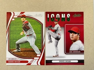 2 Cards - 2022 Absolute Baseball Shohei Ohtani base #26 + Green Icons Insert - Picture 1 of 5