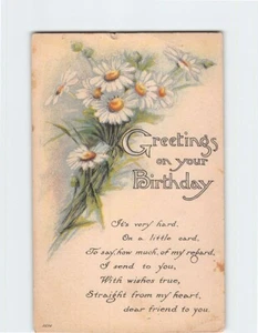 Impresión artística de flores de poema de cumpleaños de felicitaciones postales en tu cumpleaños - Imagen 1 de 2