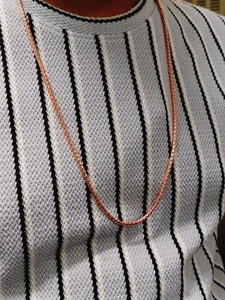 100% Solid pure Copper Chain & Necklace Snake chain for Unisex, size 16 to 36 - Picture 1 of 5