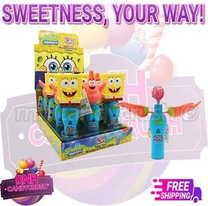 SpongeBob SquarePants Sugar Free Candy Pop Full Box 12 x 8g Novelty Lollipop - Picture 1 of 2