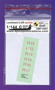 1/144 Decals:  U-2R Serials [USAF] #DMF14407 : MARK1 - Picture 1 of 2