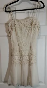Vestido Jessica McClintock Marfil Fiesta Baile de graduación Mujer Encaje Adornado Jr 32 Busto - Imagen 1 de 12