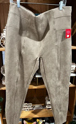 Spanx Faux Suede Leggings Petite 2X NWT Camel Color Inseam 25 inch Great Deal - Image 1 of 3