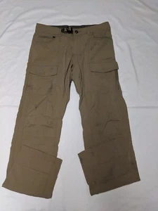 Men's PrAna Khaki Slim Straight Stretch Hiking Pants TgSz 30x32 Meas 31x31 - Picture 1 of 10