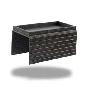 DETOR Couch Arm Tray, TV Tray with Capacious 12.4" x 5.4" Storage Stained Black - Picture 1 of 7