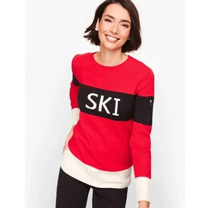 Talbots Apres Ski rot Rundhals Thermolite Strickpullover  - Bild 1 von 9