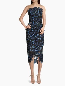 NWT Elliatt Optics Floral Lace Peplum Dress - Size Small - Imagen 1 de 11