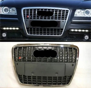 For Audi A8 S8 D3 2006 2007 2008 2009 2010 Grille Chrome Frame Gray Grill strip - Picture 1 of 5
