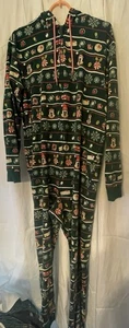 Disney Store Holiday Christmas One Piece Pajamas Hood Medium - Picture 1 of 4