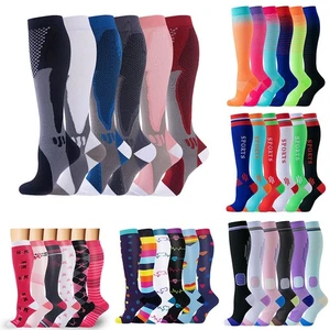 NEW HOT 6Pairs Compression Socks 20-30 mmHg Travel Compression Stockings - Picture 1 of 17