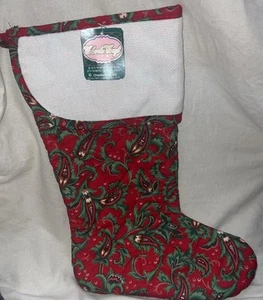 *NEW* CHARLES CRAFT 14” Cross Stitch-Christmas Stocking- Paisley - Picture 1 of 4