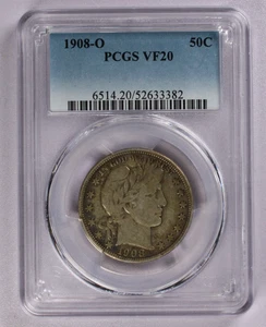 1908-O Barber Silver Half Dollar 50C PCGS VF 20 - Picture 1 of 3
