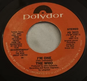 THE WHO - I'm One / 5:15 Polydor 7” 45 RPM Vinyl VG+ 1979 - Picture 1 of 4