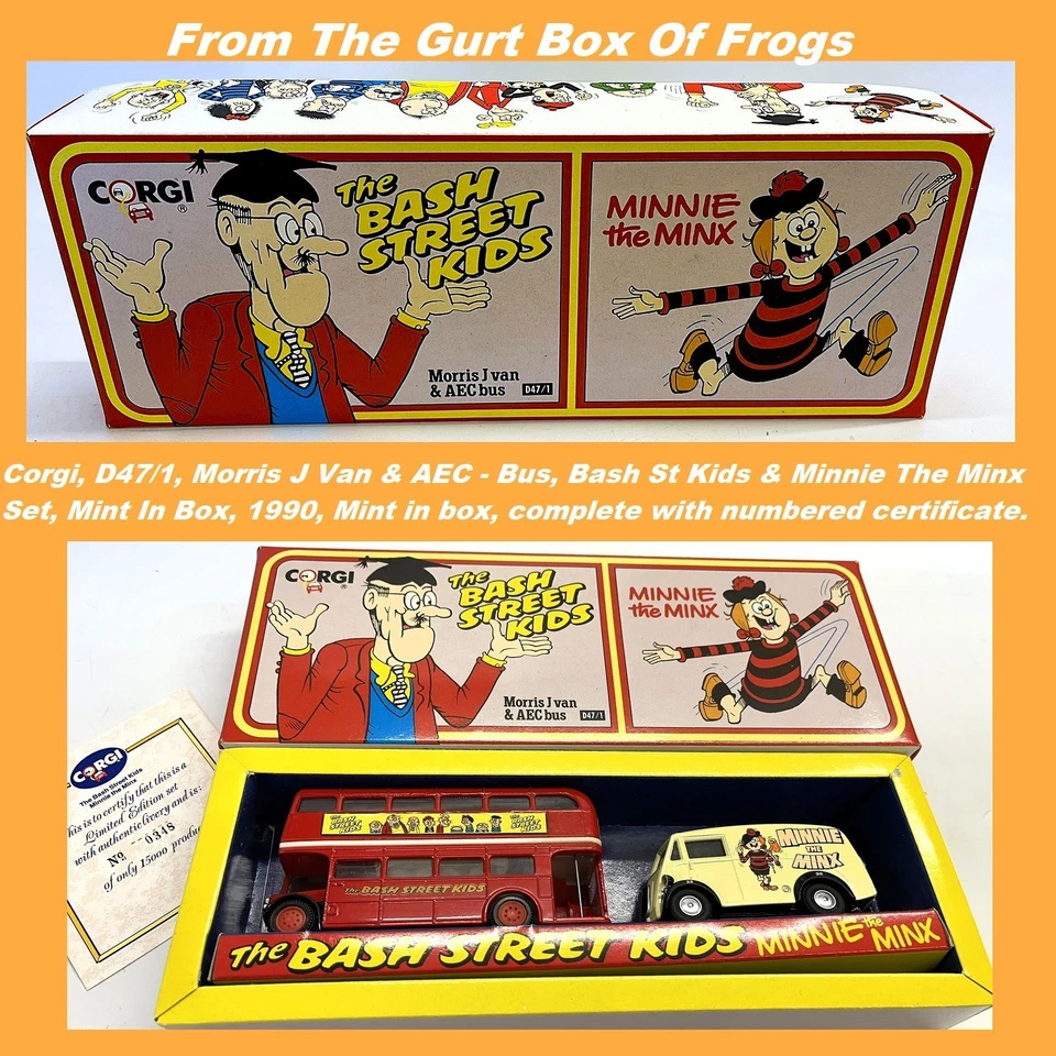 Corgi D47/1 Morris J Van & AEC - Bus Bash St Kids & Minnie The Minx Set - Boxed - Image 1 of 4