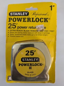 Vintage NOS Stanley Professional 1” Wide 25’ Powerlock II Tape Measure - Picture 1 of 3