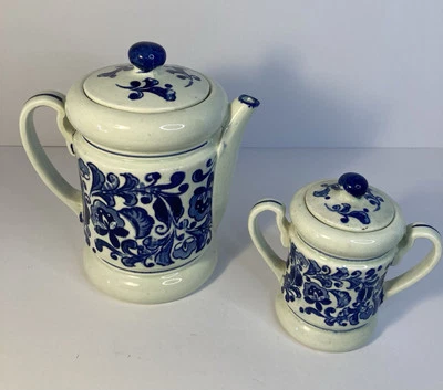 Tetera asiática vintage con azucarero porcelana cerámica agrietada 1 cuarto Japón Foto 1 de 4