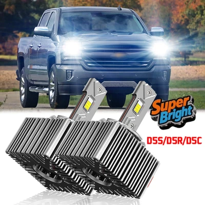 2 件 D5S LED 车头灯灯泡 Hi-Lo 适用于 2016 - 2018 雪佛兰索罗德 1500 替换 HID — 第 1/4 张图片