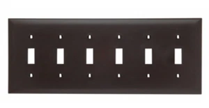 TP6 LEGRAND PASS & SEYMOUR Toggle Switch Openings, Six Gang, Brown TRADEMASTER - Picture 1 of 1