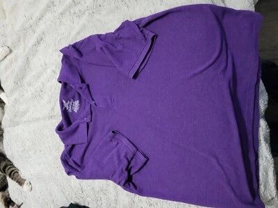 Camisa polo de golf Faded Glory para hombre púrpura manga corta grande Foto 1 de 2