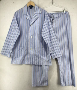 POLO RALPH LAUREN Pajamas Men S Sleepwear Stripe Long Sleeve Shirt Pant Cotton - Picture 1 of 18