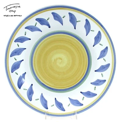 Круглое блюдо Williams-Sonoma TOURNESOL 14 дюймов нарезная пластина Италия сине-зеленое желтое - Изображение 1 из 4