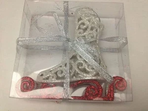 Skate - para Colgar All 'Árbol de Navidad 15cm Blanco Y Rojo - Nuevo - Imagen 1 de 1