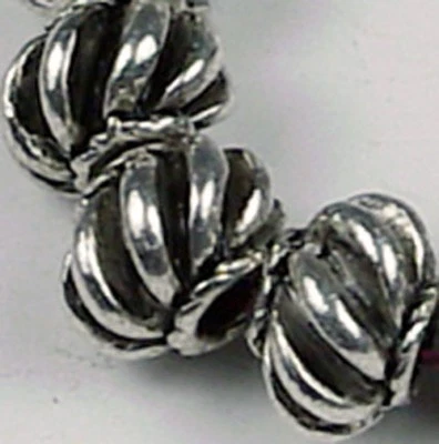 12 cuentas antiguas de plata peltre melón espacio 7x5 mm Foto 1 de 3