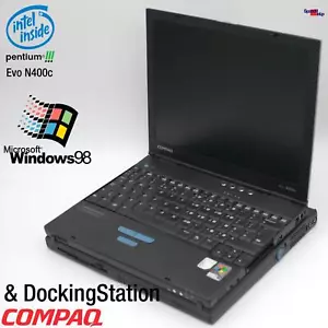 Netbook Notebook Compaq Evo N400C Docking Station Laptop Windows 98 384MB 20GB - Picture 1 of 12