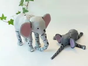 Articulated Elephant, Flexi Fidget Toy, 3D Printed - Picture 1 of 9