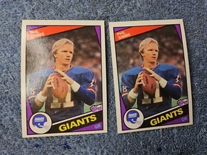 1984 Topps Phil Simms #320 New York Giants Football Karte Lot 2 - Bild 1 von 2