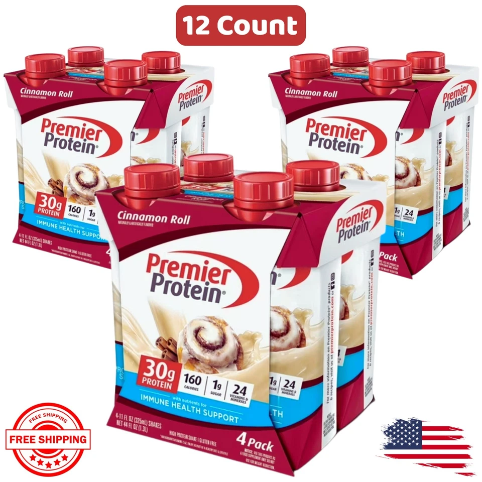 Premier Protein Shake, Cinnamon Roll, 30g Protein, 11 Fl Oz, 12 Ct - Image 1 of 1