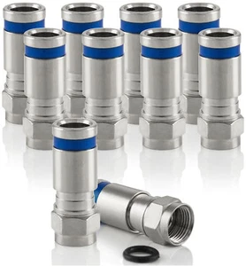 10x SAT Quick Mount Conector, Conector de compresión para cable coaxial (5 - 7,5mm) - Imagen 1 de 5