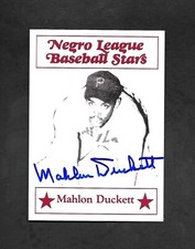 1986 FRITSCH NEGRO LEAGUE BASEBALL STARS MAHLON DUCKETT AUTOGRAPHED AUTO SIGNED