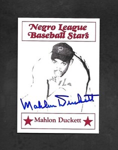 1986 FRITSCH NEGRO LEAGUE BASEBALL STARS MAHLON DUCKETT AUTOGRAPHED AUTO SIGNED