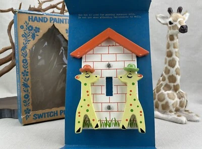 IRMI Vintage Jirafa Luz Interruptor Placa Cubierta Pintado a Mano Guardería Originales Foto 1 de 4