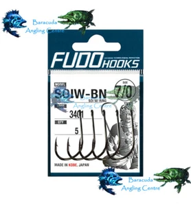 Fudo Fishing Hooks SOI W/RING BN Black Nickel NK Nickel - Picture 1 of 21