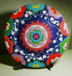OUI By FRENCH BULL Floral Stencil Pattern 12" ROUND SERVING PLATTER-New-China - Picture 1 of 5