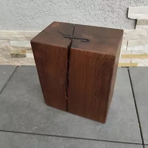 15x25x30cm Räuchereiche Massivholz Dekosäule Eichensäule Massiv Beistelltisch - Bild 1 von 7