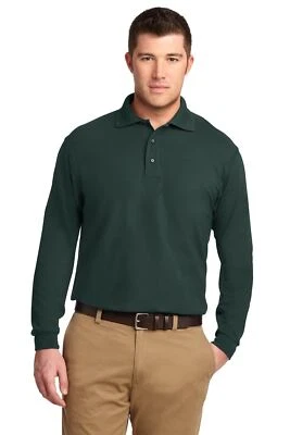 Polo de golf Port Authority Silk Touch para hombre manga larga resistente a las arrugas K500LS Foto 1 de 3