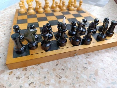 Chess set Soviet chess set USSR chess set Wood chess Vintage chess Chess pieces - Image 1 of 4