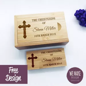 Personalised Wooden Bamboo USB & Wood Box Gift 32GB 3.0 Wedding Memories - Picture 1 of 3