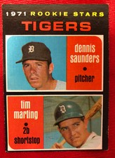 1971 Topps TIGERS ROOKIE STARS DENNIS SAUNDERS & TIM MARTING