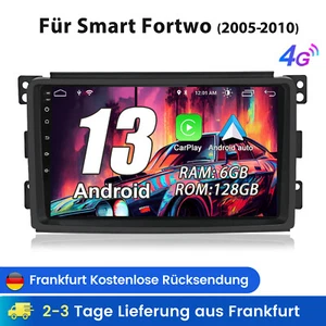 Carplay Für Smart Fortwo 451 2005-2010 Android 13 Autoradio GPS WIFI DAB+ 6+128G - Bild 1 von 13