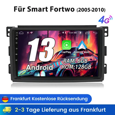 Carplay Für Smart Fortwo 451 2005-2010 Android 13 Autoradio GPS WIFI DAB+ 6+128G - Bild 1 von 4