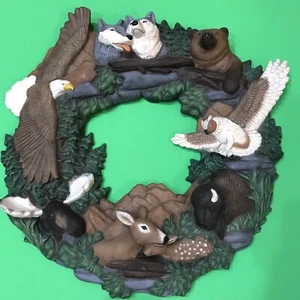 North American Wildlife Wreath 18" Ceramic Bisque (PR) - Picture 1 of 9