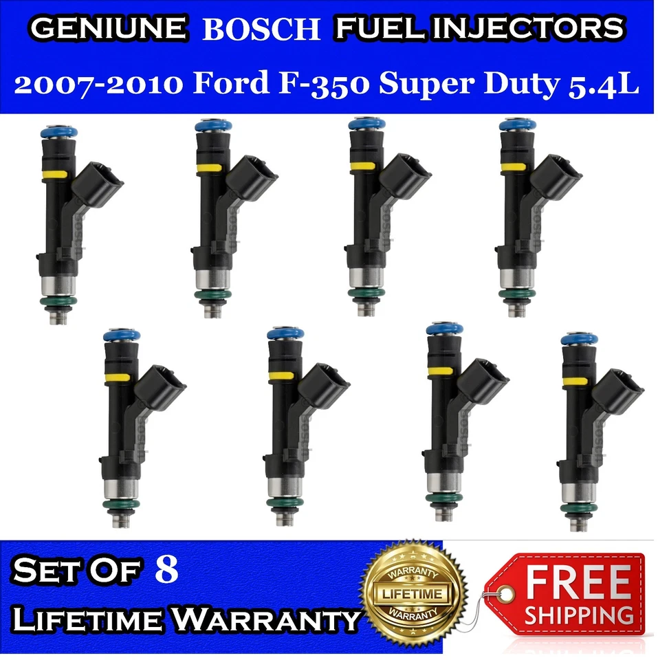 8x OEM BOSCH Fuel Injectors for 2007-2010 Ford F-350 Super Duty 5.4L #0280158138 Foto 1 de 1