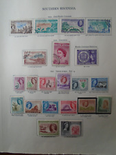 QE2 1953/64 NEW AGE ALBUM 2 PAGES SOUTHERN RHODESIA MNH MLH VFU  (SEE BELOW)