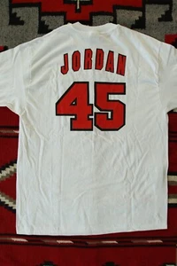 Vintage Michael Jordan 45 Shirt Back4more White XL Single Stitch Hanes Beefy T - Picture 1 of 8