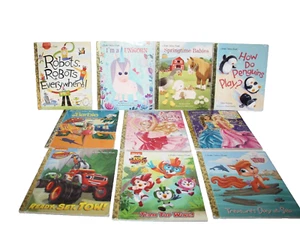 Little Golden Childrens Books Lot Of 10 Barbie Robots Blaze Others Lot#4 HC - Imagen 1 de 5